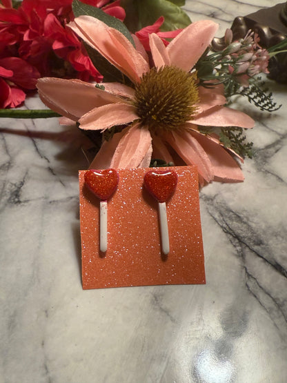 Heart Sucker Lollipop Studs