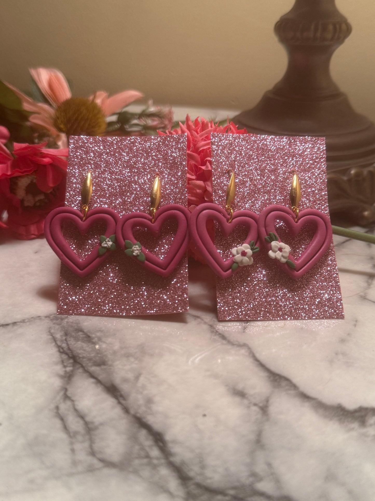 Embossed Heart Dangles